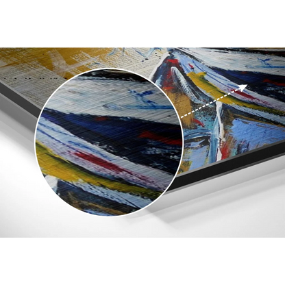 Abstract Charlie Chaplin painting on brushed aluminium dibond