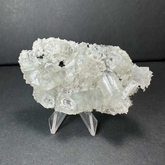 Stunning clear apophyllite crystal cluster micro specimen from India