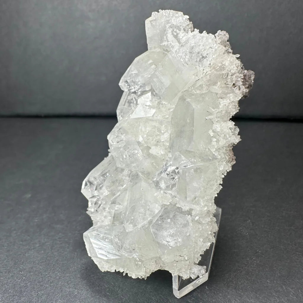Stunning clear apophyllite crystal cluster micro specimen from India