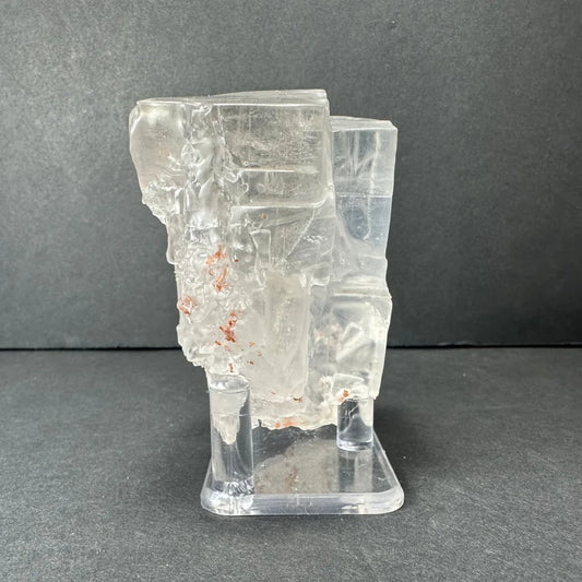 Stunning colorless cubic fluorite with blue inclusions from Illinois