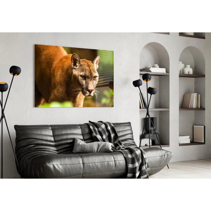 Stunning Cougar Canvas Wall Art with Piercing Golden Eyes | Contemporary Home Wall Art | vintageantiquesgifts.com