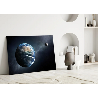 Samsung QLED 8K TV in stunning Earth glass wall art