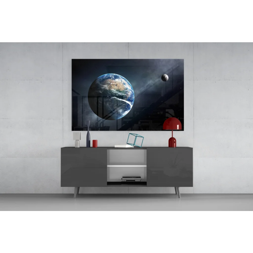 Stunning Samsung QLED curved TV as glass wall art