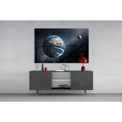 Stunning Samsung QLED curved TV as glass wall art