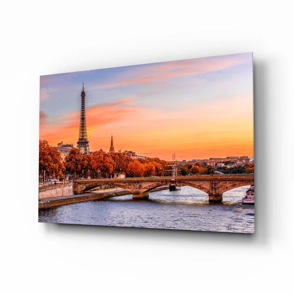 Stunning Eiffel Tower sunset wall art canvas print