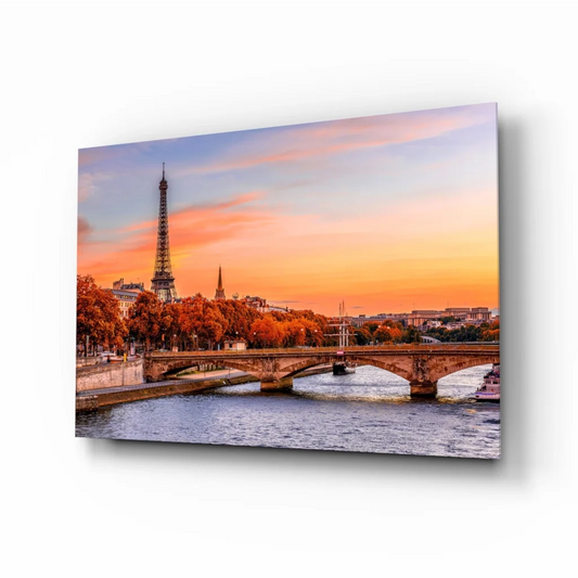 Stunning Eiffel Tower sunset wall art canvas print