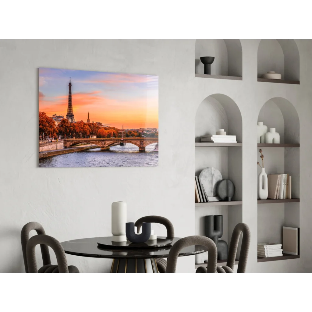 Stunning Eiffel Tower sunset wall art canvas print