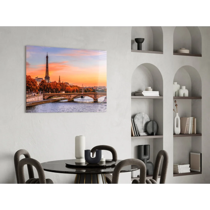 Stunning Eiffel Tower sunset wall art canvas print