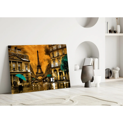 Vintage sepia Eiffel Tower canvas wall art with Parisian charm