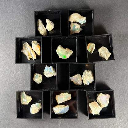 Stunning Ethiopian Welo opal in acrylic perky box display