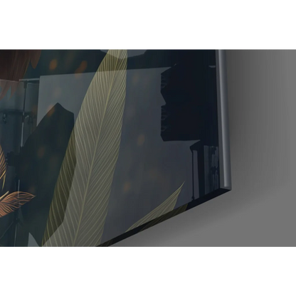 Samsung QLED TV wall art with gold leaf floral butterflies