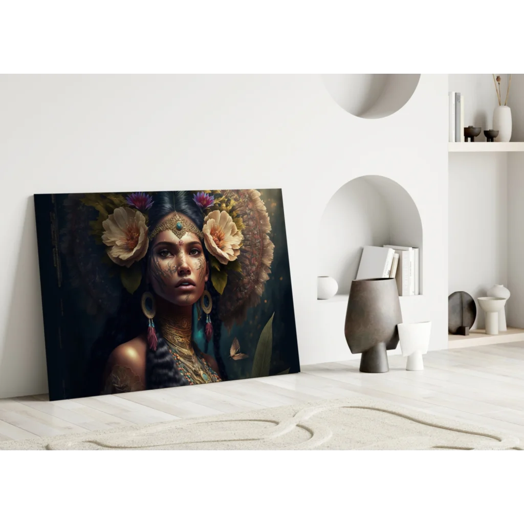 Stunning floral canvas wall art with vibrant butterfly design