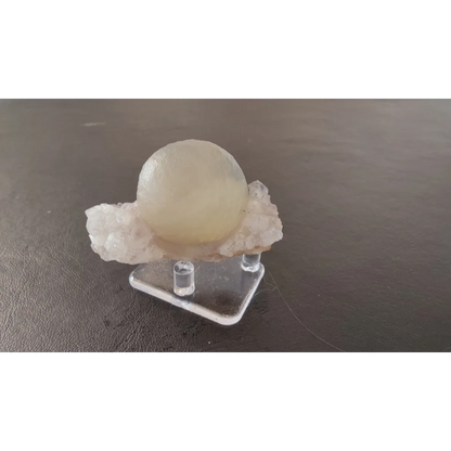 Stunning fluorite ball on quartz matrix from India