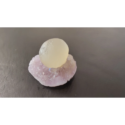Stunning fluorite ball on quartz matrix from India