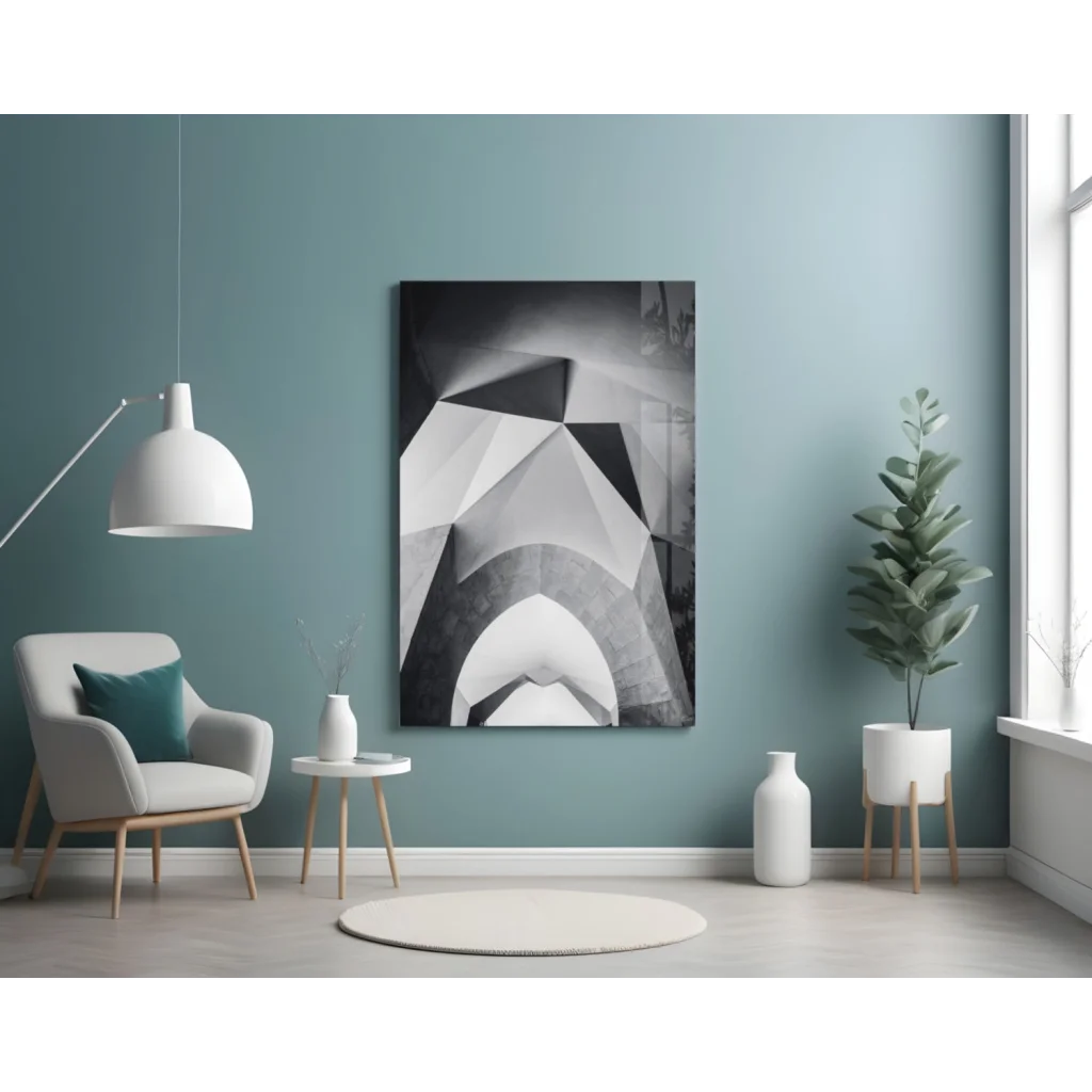 Stunning geometric black and white wall art canvas print