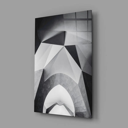 Stunning black and white geometric abstract canvas wall art print