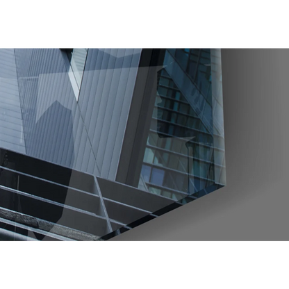 Stunning glass skyscraper wall art print with reflective windows