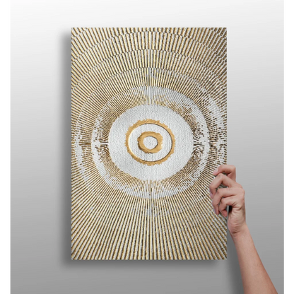 Stunning gold circle textured aluminum wall art print