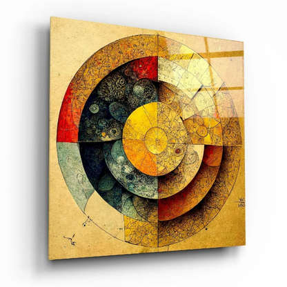 Stunning gold leaf glass wall art with floral gears design