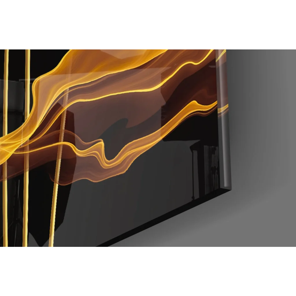 Stunning gold lotus flower abstract wall art on black canvas