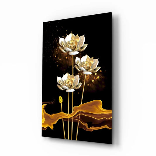 Stunning gold lotus flower canvas wall art print