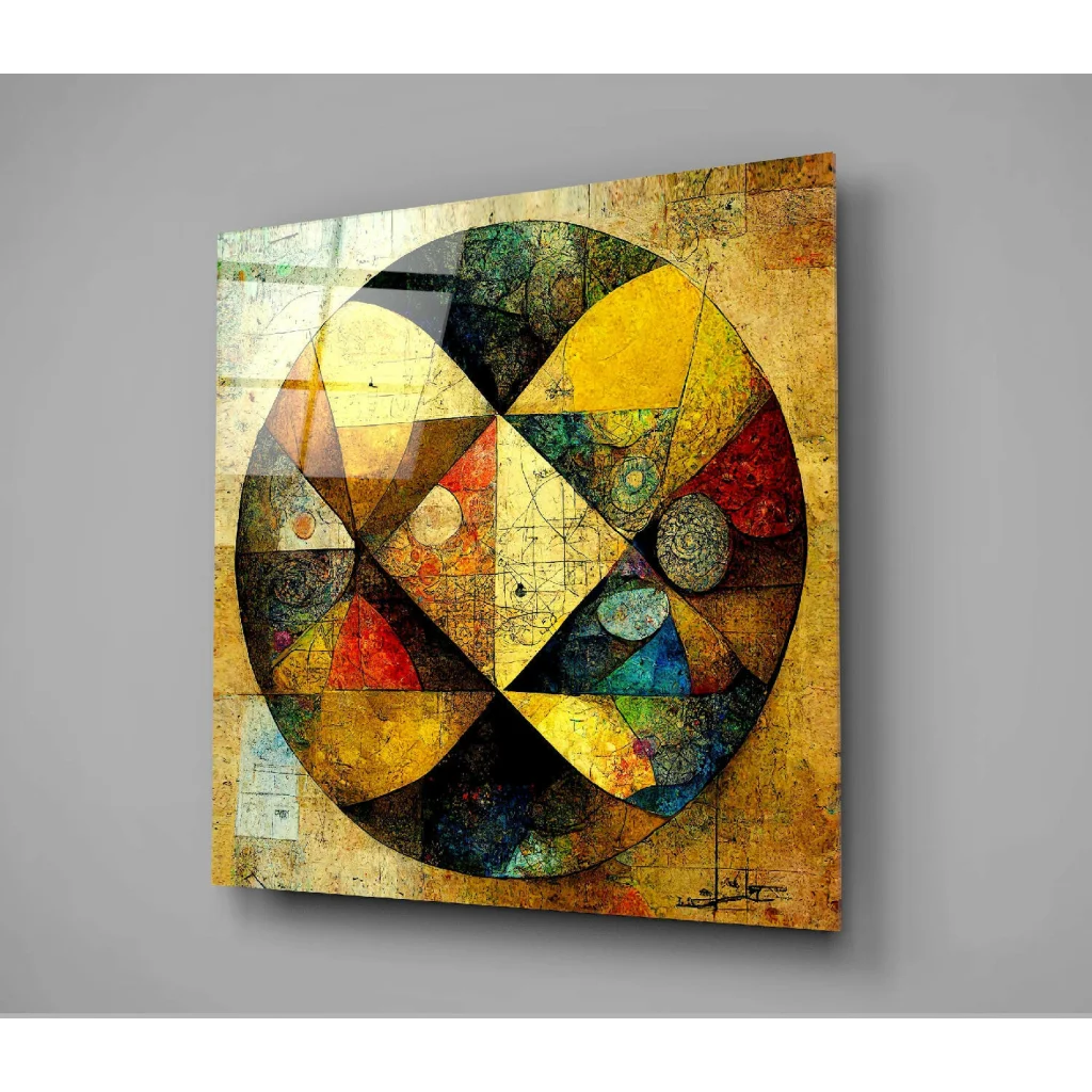 Stunning gold map wall art with intricate geometric design and vibrant textures