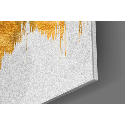 Stunning gold shark glass wall art canvas print