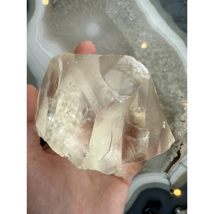 Stunning golden calcite crystal from India, 513g natural gem