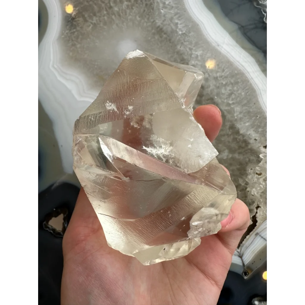 Stunning golden calcite crystal from India, 513g natural gem