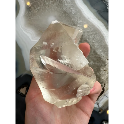 Stunning golden calcite crystal from India, 513g natural gem