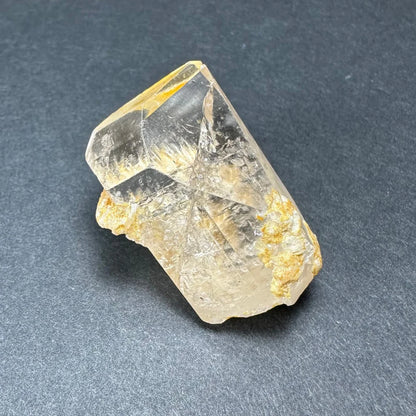 Stunning golden topaz crystal from Shigar Valley with quartz inclusions