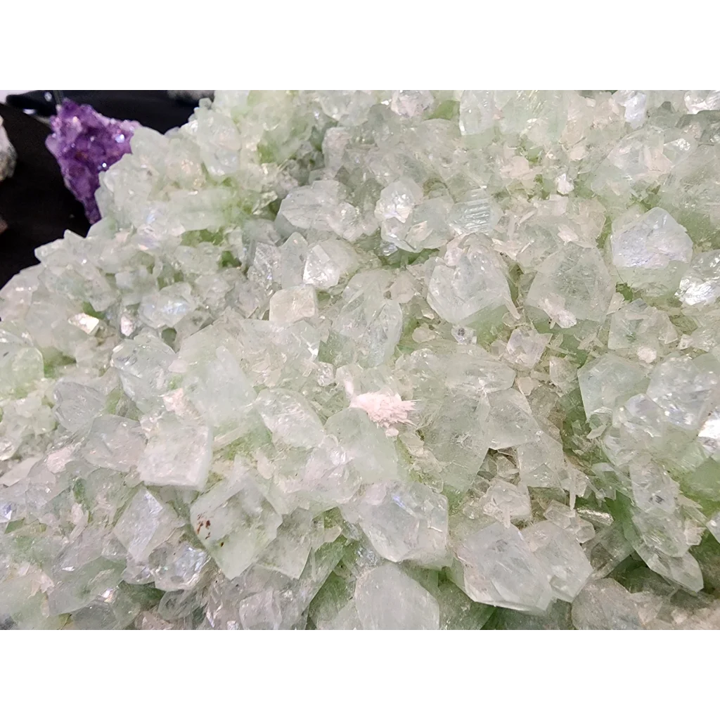 Stunning green apophyllite crystal cluster from India