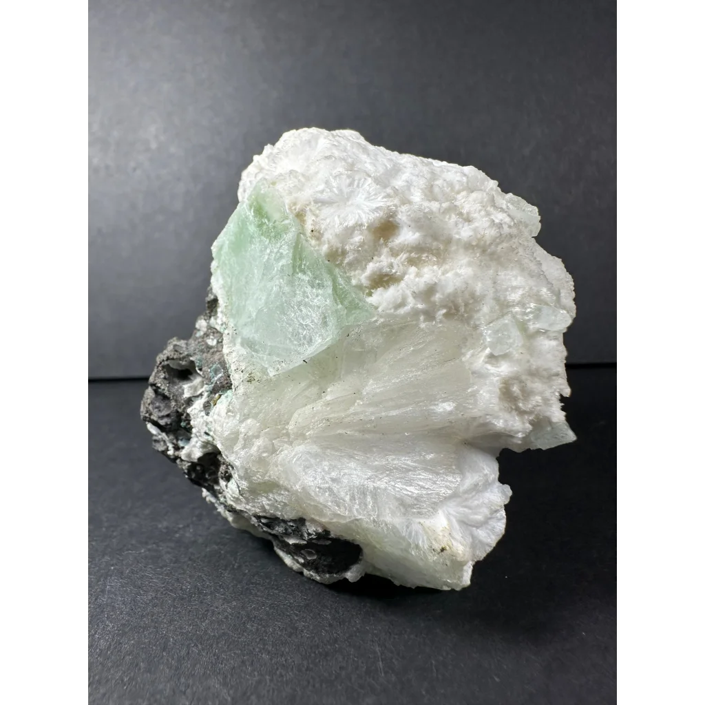 Stunning green apophyllite crystal cluster from India in white matrix