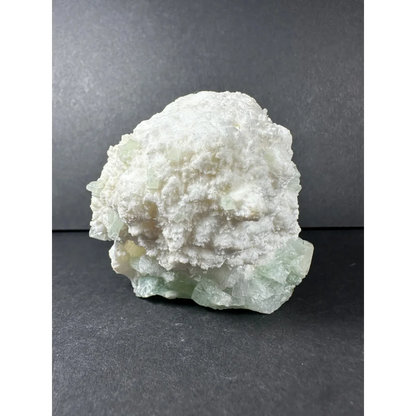 Stunning green apophyllite crystal cluster from India with fluorite