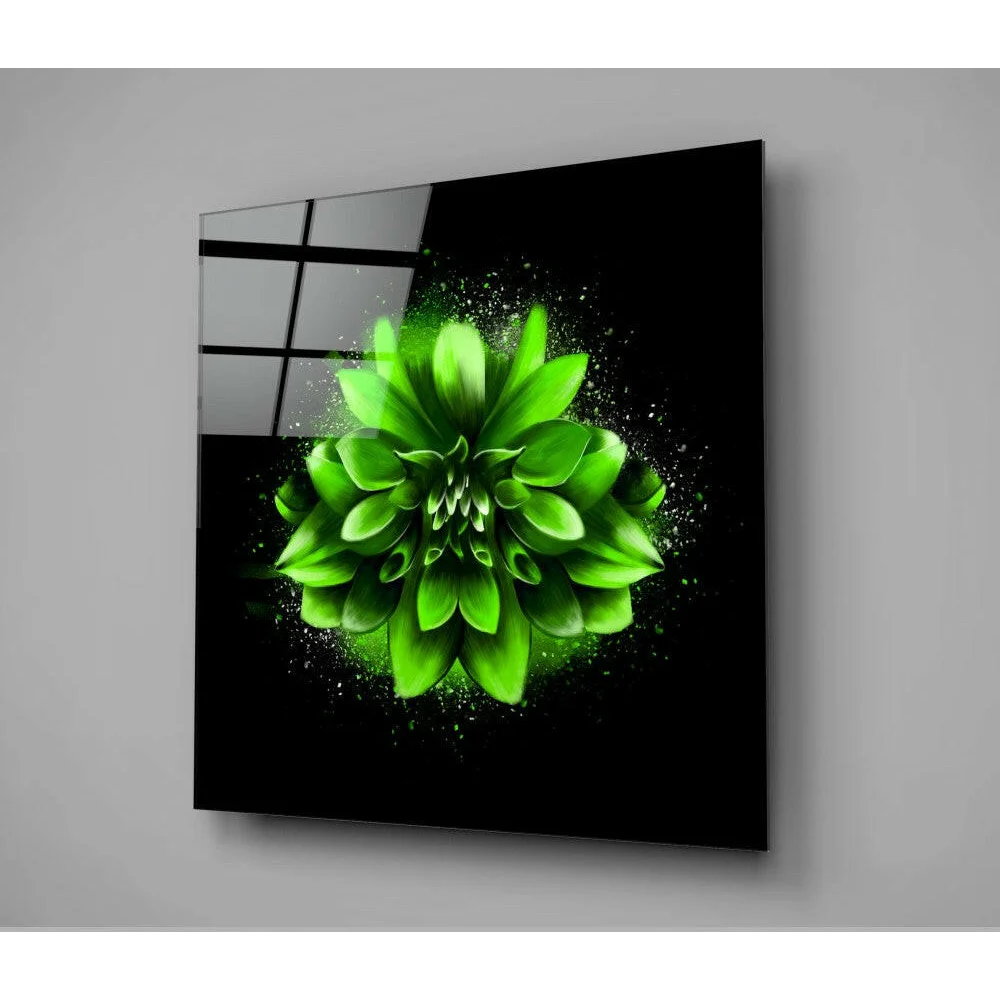 Stunning green floral glass wall art for modern homes