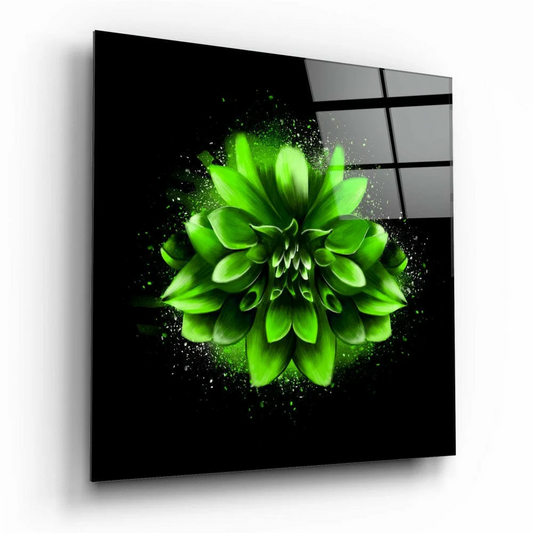 Stunning green floral glass wall art for modern homes