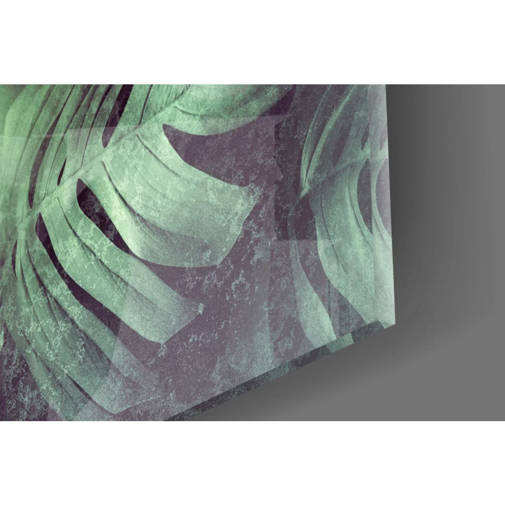 Mint green monstera leaf wall art on stunning canvas for modern spaces