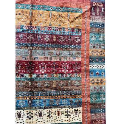 Stunning hand-knotted Afghan Ghazni wool tribal rug with intricate patterns