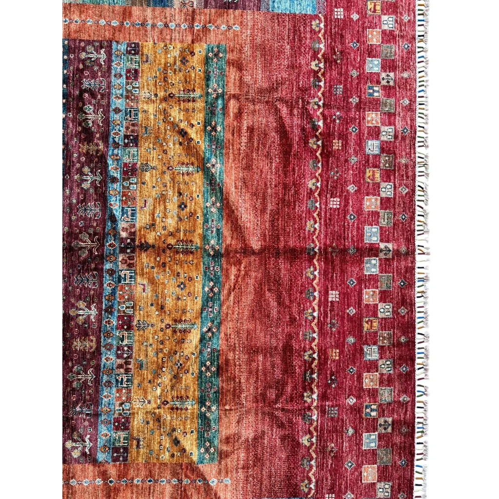 Stunning hand-knotted Afghan Ghazni wool tribal rug with bold stripes