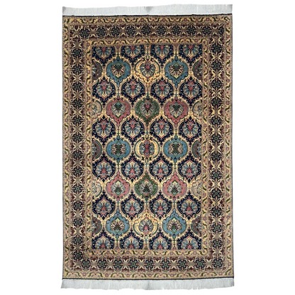 Stunning heart shape Afghan rug with intricate Persian patterns on cotton foundation