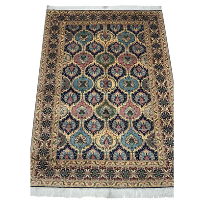 Stunning heart shape Afghan rug on cotton foundation with intricate Persian patterns
