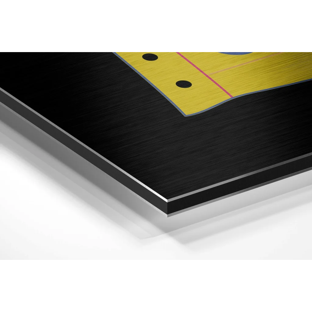 Black hockey rink poster in brushed aluminium dibond wall art