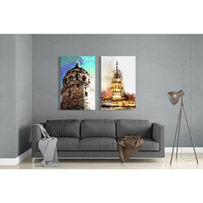 Stunning Istanbul Galata Tower glass wall art print