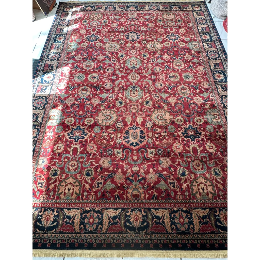 Karastan Samovar Teawash red Persian wool rug in muted ivory and rose tones