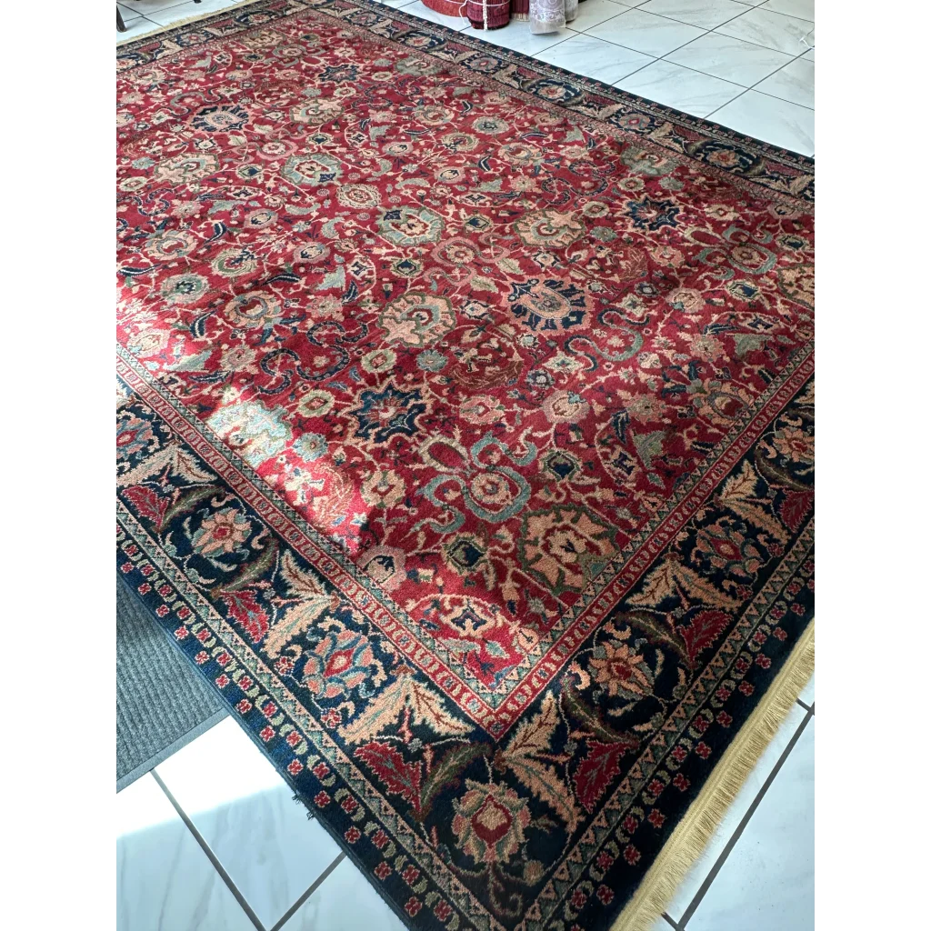 Stunning Karastan Samovar Teawash red Persian wool rug with intricate floral patterns