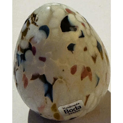 Speckled Kosta Boda glass egg from stunning Boda glass collection