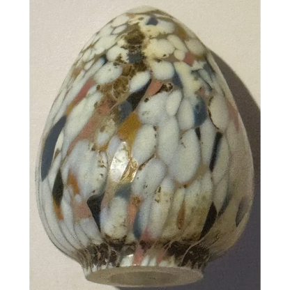 Colorful egg-shaped Kosta Boda glass vase with speckled design perfect for collectors