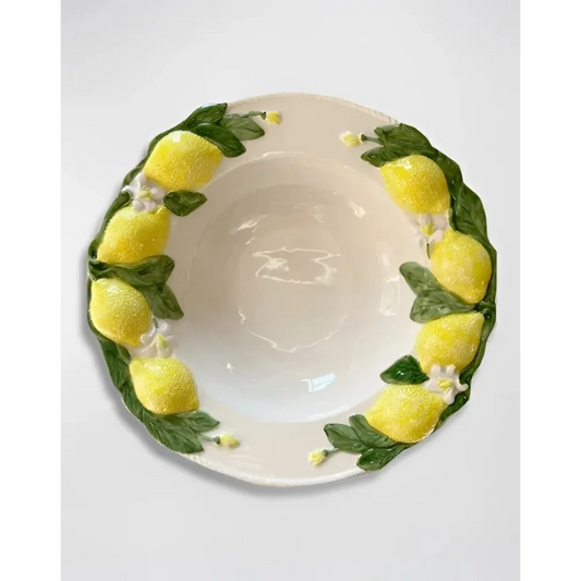 Ceramic Les Ottomans Lemon serving platter with lemon and leaf motif for stylish serving