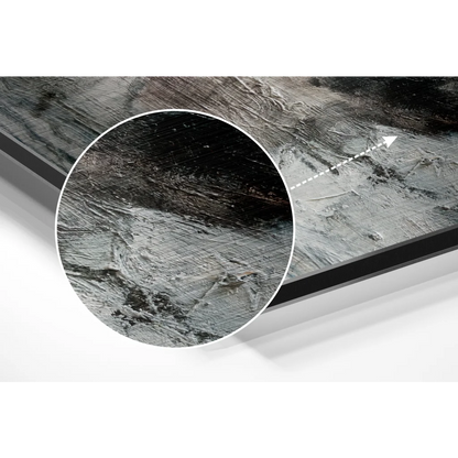 Black marble print with white veins on brushed aluminium dibond panel