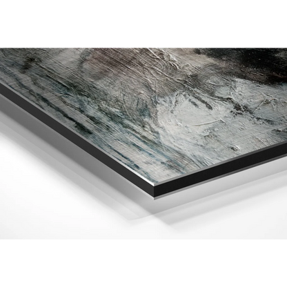 Sleek black and white marble print coffee table on brushed aluminium dibond panel